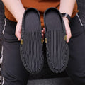 Men's Striped Moccasin Slip-Ons