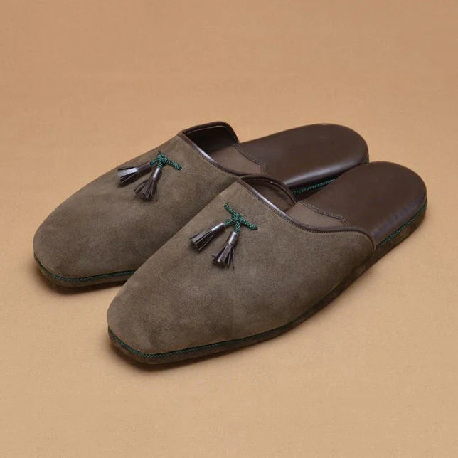 Men's Classic Lightweight Rubber Flexible Half Slippers-2