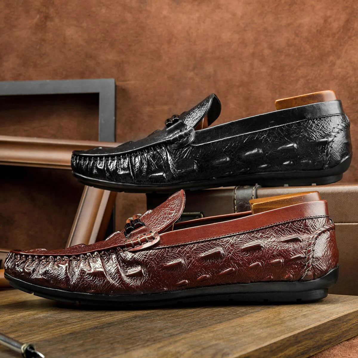 2021 New Design Loafers Men Genuine Leather Slip-on Shoes